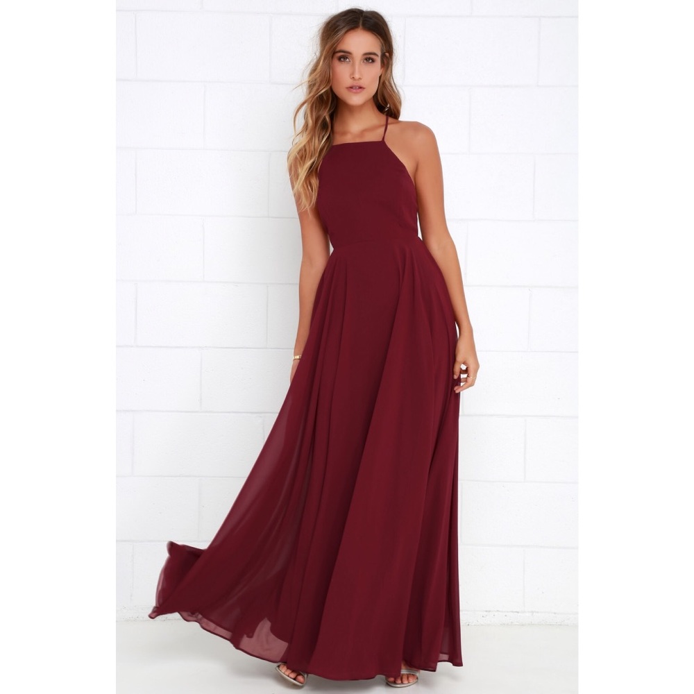 WINE RED MAXI DRESS